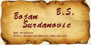 Bojan Surdanović vizit kartica